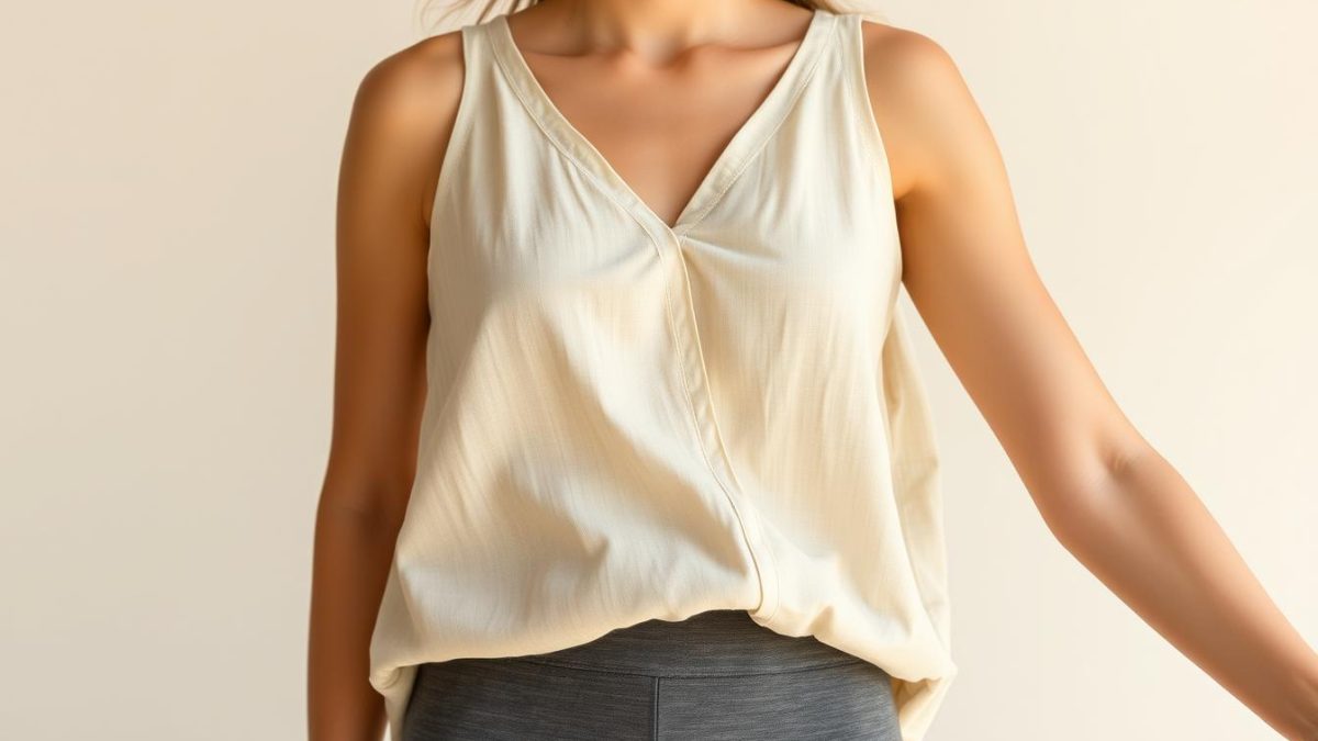 linen top with workout pants